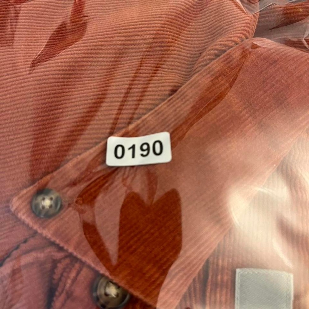Evergreen Men's 100% Cotton Orange Corduroy Button Up Size Large - Picture 5 of 5